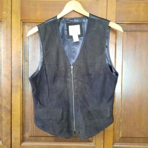 Vintage The Limited brown leather zip up vest